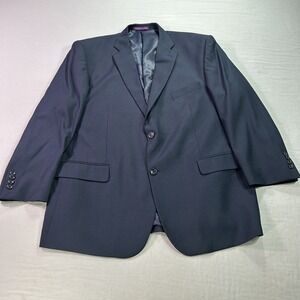 Vinci Blazer Mens 48R Blue 2-Button Suit Jacket Sport Coat Made In Italy